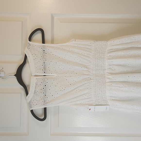 NWT Flying Tomatoe White Sleeveless Eyelet Midi Length Dress Size S - Picture 7 of 12